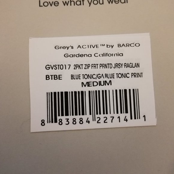 Grey's Anatomy Scrub Top GVST017-BTBE Blue Tonic - Picture 6 of 9